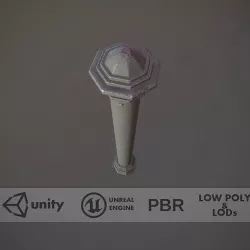 Barrier Bollard pack 3 Gray v3 Low-poly 3D model