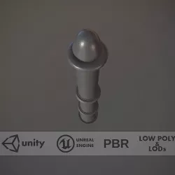 Barrier Bollard pack 5 Gray v1 Low-poly 3D model