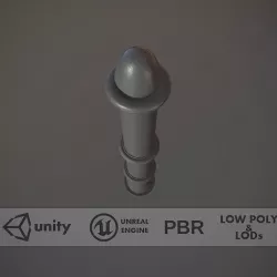Barrier Bollard pack 5 Gray v2 Low-poly 3D model