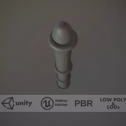 Barrier Bollard pack 5 Gray v3 Low-poly 3D model