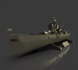 Battleship King George V Low-poly 3D model