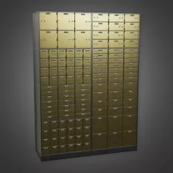 BHE - Metal Bank Deposit Box - PBR Game Ready Low-poly 3D model