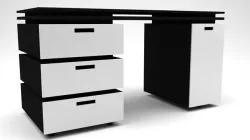 Black and White Stylish Minimalist Table - 3ds Max Model Low-poly 3D model