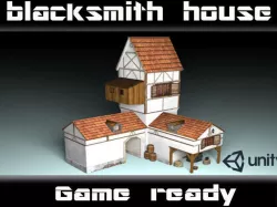 Blacksmith house Low-poly 3D model