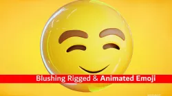 Blushing Animated Emoji Reaction Low-poly 3D model