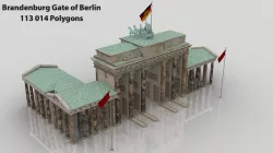 Brandenburg Gate in Berlin Low-poly 3D model