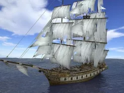 Brig sailing ship pack Low-poly 3D model