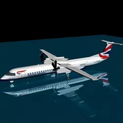 British Airways  dash 8-400 3D model