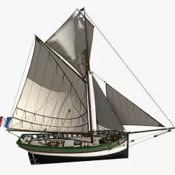 Brittany Shell Fishing Boat 15m -1850 3D model