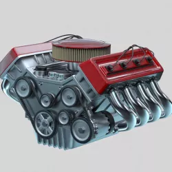 Car engine Animated 3D model