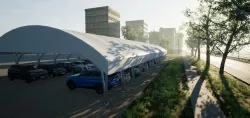 Car tent - hangar Low-poly 3D model