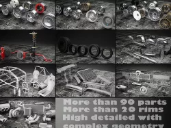 Car tuning pack 3D model