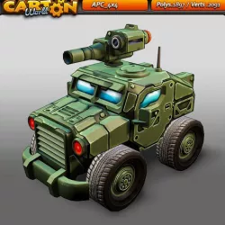 Cartoon APC 4x4 Low-poly 3D model