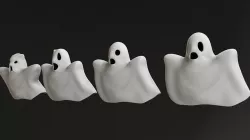 Cartoon Ghosts 3D model