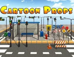 Cartoon Street Props Low-poly 3D model
