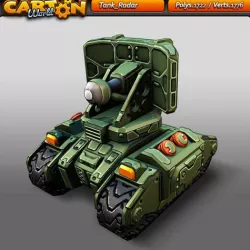 Cartoon Tank Radar Low-poly 3D model