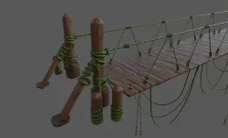 Cartoon Wooden Bridge 3D model