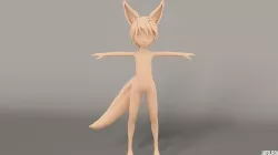 Chibi Base Mesh Furry 3D model