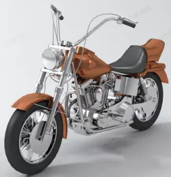 Chopper bike soft tail 3D model