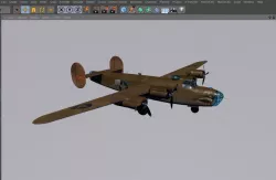 Consolidated B-24 Liberator Aircraft  Low-poly 3D model