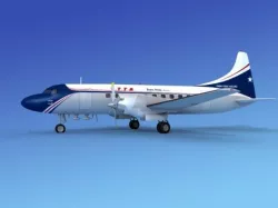 Convair CV-580 Trans Texas 3D model
