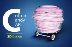 Cotton Candy Cart 3D model