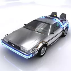 DeLorean Time Machine Low-poly 3D model