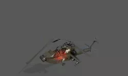 destroyed helicopter Low-poly 3D model