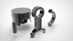 Diesel Engine Piston with all Parts 3D model