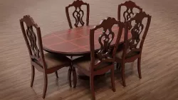 Dining Table and Chair Low-poly 3D model