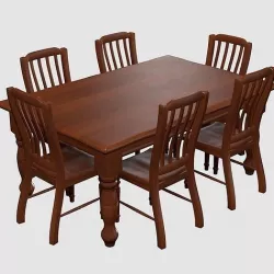 Dining Table Furniture Wood Finish 3D model