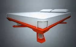 Double bed with spring base Low-poly 3D model