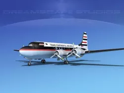 Douglas DC-4 Trans Continental 3D model
