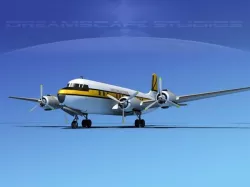 Douglas DC-7B Air Express Europe 3D model