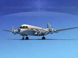 Douglas DC-7B Caribbean Air Charter 3D model
