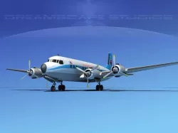 Douglas DC-7B Flying Tiger Line 3D model