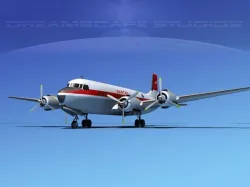 Douglas DC-7B Qantas 3D model