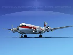 Douglas DC-7B Redline Air Cargo 3D model