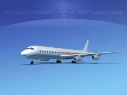 Douglas DC-8-63 LP SS Low-poly 3D model