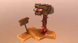 Dragon Post Box Low-poly 3D model
