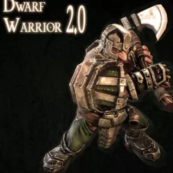 Dwarf warrior animated game model Low-poly 3D model
