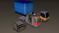 Electric Tractor Low-poly 3D model