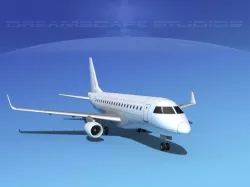 Embraer E-170 LP SS Low-poly 3D model