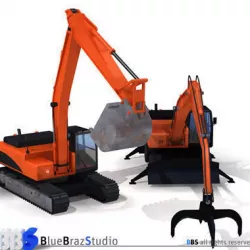 excavator collection 3 3D model