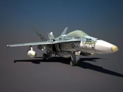F18 Military Aircraft Low-poly 3D model
