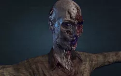 female Zombie Low-poly 3D model