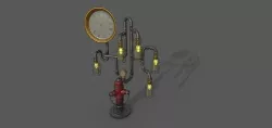 Fire Hydrent clock  Low-poly 3D model