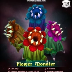 Flower Monster Low-poly 3D model