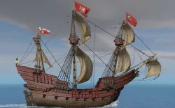 Galeon Dragon with sails 3D model