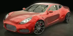 Generic concept sports car with rig and full interior 3D model